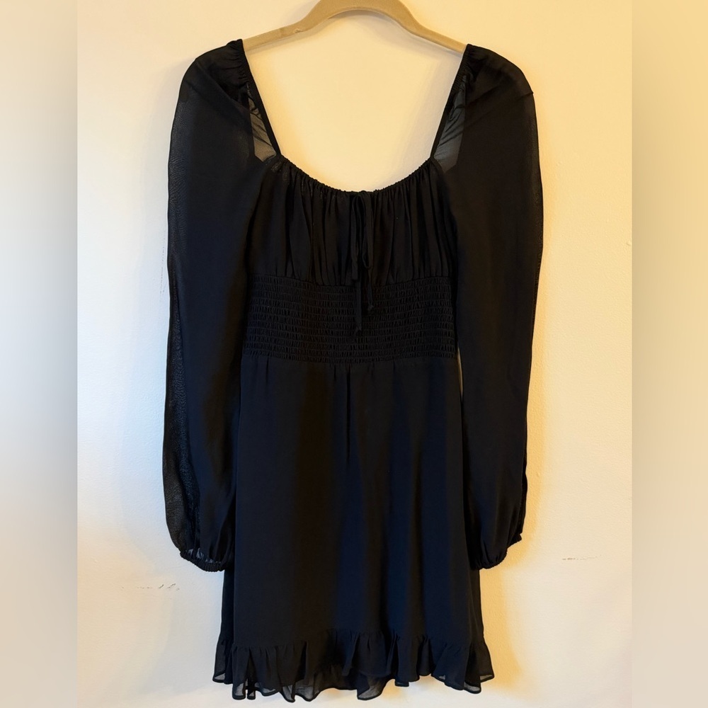 Reformation Rue Black Long Sleeve Dress Size 6 - Picture 2 of 8